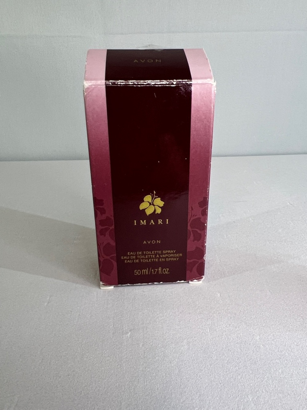 Avon Imari Eau de Toilette Box - Burgundy and Pink Accents